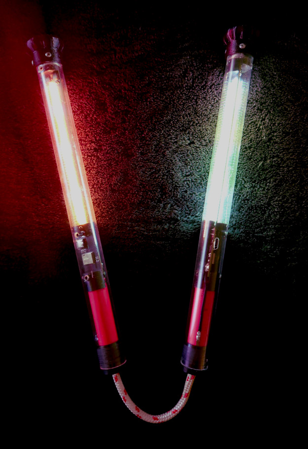 LED Pixel Nunchaku for Flow Arts